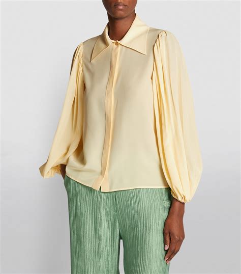 gucci blue blouse|gucci decorative blouses.